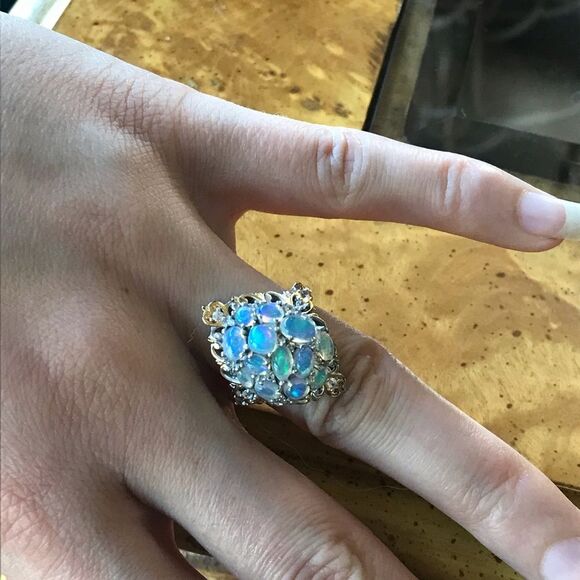Natural Ethiopian Opal Sterling Silver Ring - Picture 3 of 8